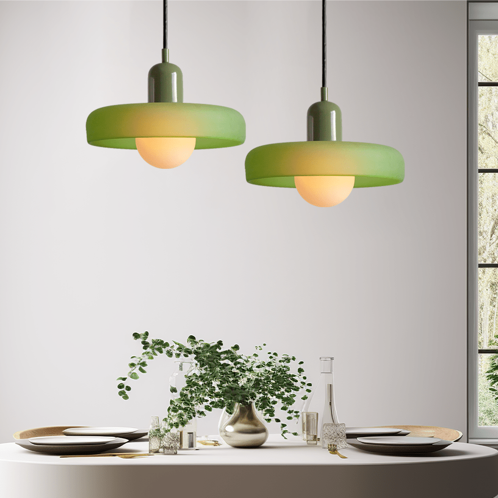 stijlvolle bauhaus hanglamp van elegante kleurige glas