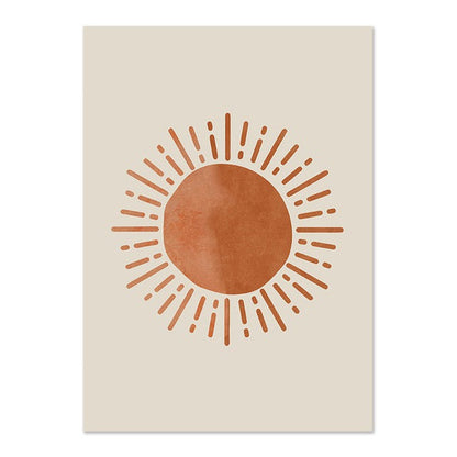 Canvas Muurdecoratie Boho Zon en Maan Ontwerp