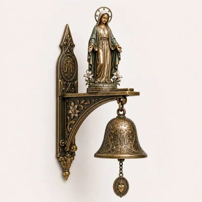 Bronzen gebedsbel voor wandmontage met elegante klassieke vorm