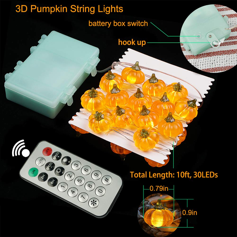 30 led-lampjes verspreid over een halloween-slinger