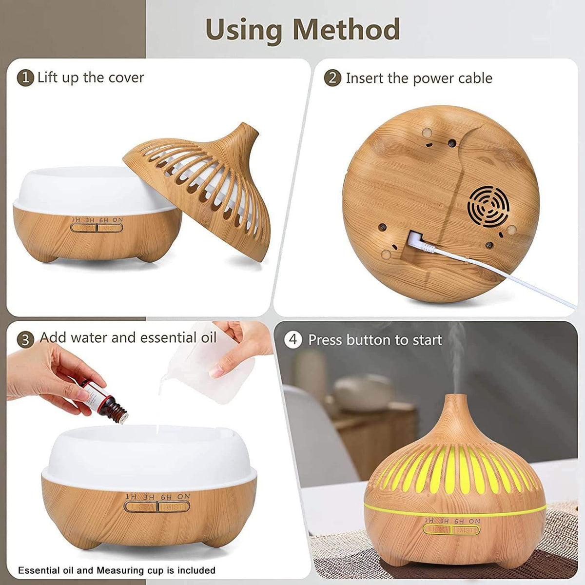 Compacte aromadiffuser met lange werking tot 10 uur