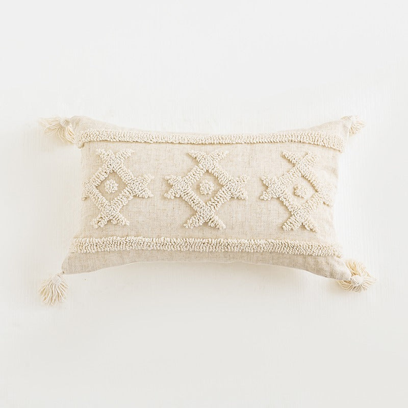 gevoerde kussenhoes beige boho ontwerp