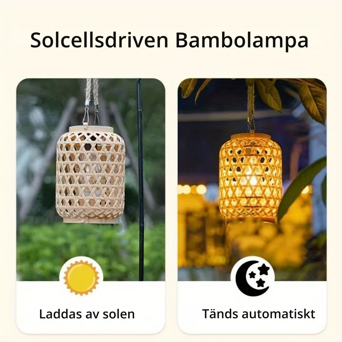 zonnecel lamp bamboe buiten