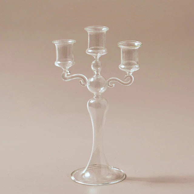 glazen kandelaar frans vintage ontwerp