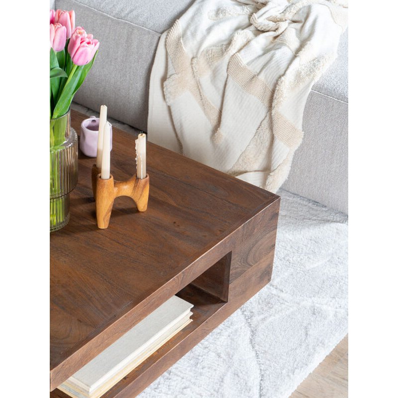 salontafel bram – espresso mangohout – 80 x 80 cm