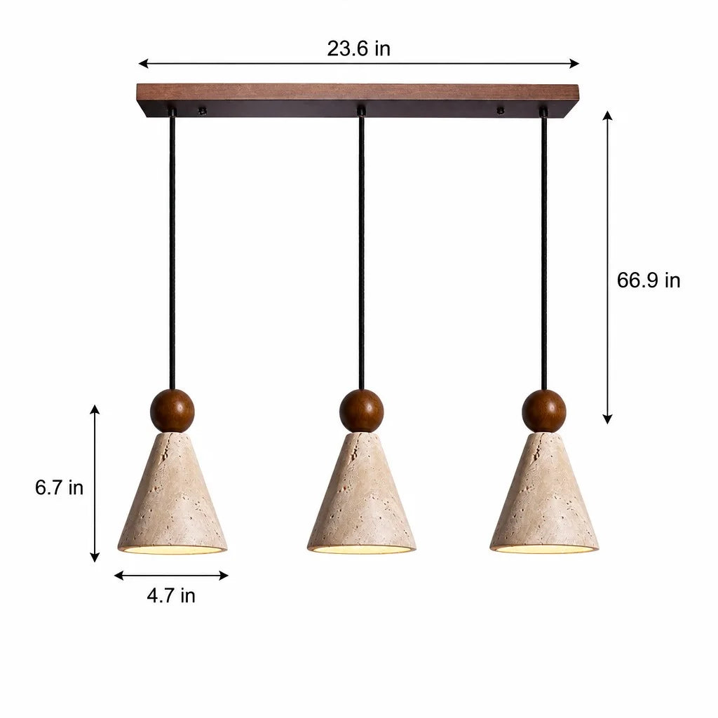 ariad wabi-sabi travertijn hanglamp in kegelvorm