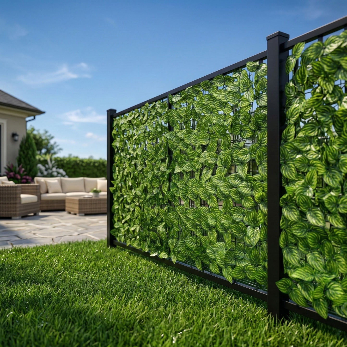 kunstmatige privacy schuttingpaneel met groene bladeren voor tuin en balkon