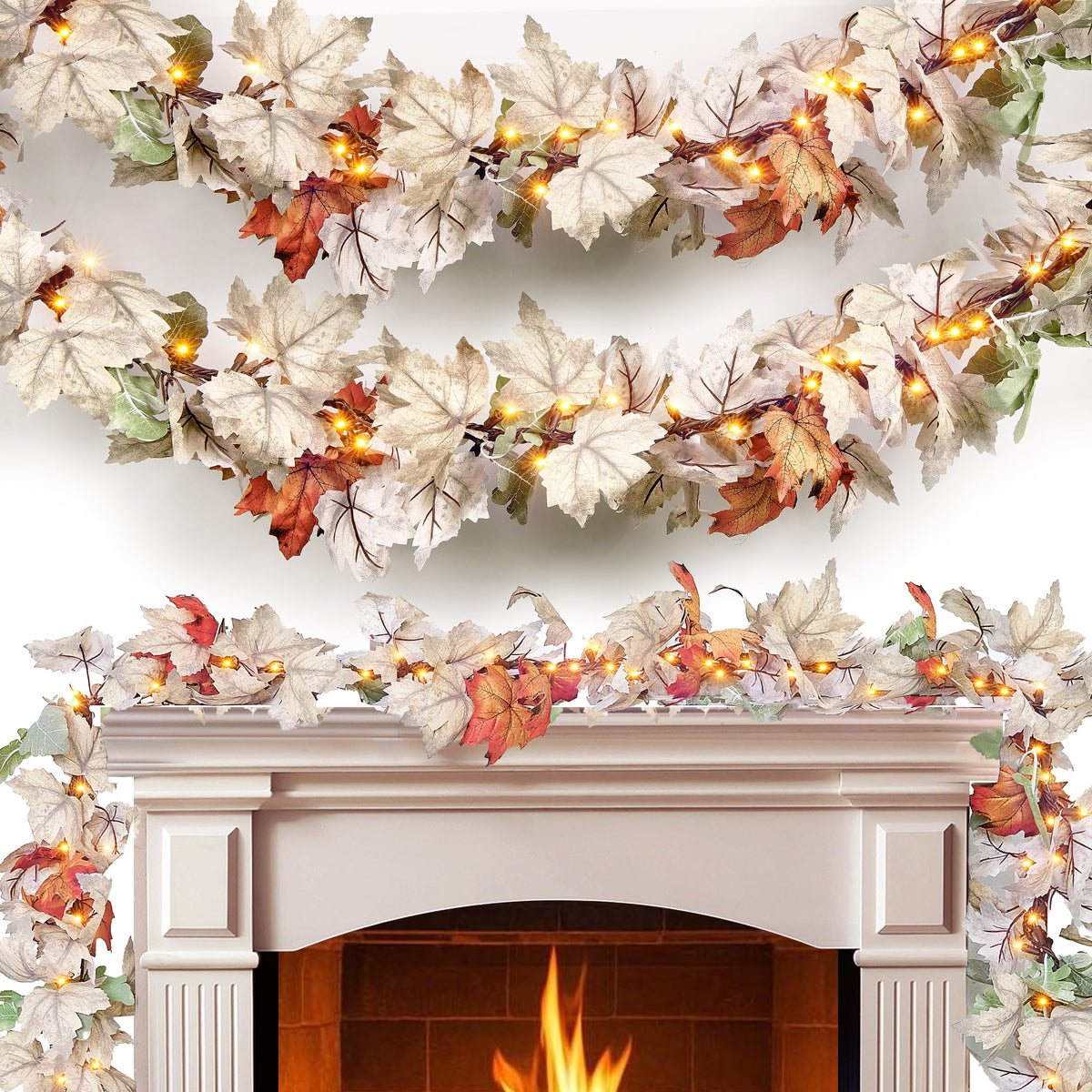 sfeervolle slinger met gloeilampjes voor herfst- en feestdecoratie