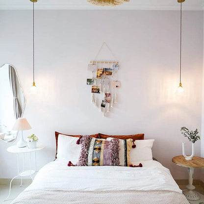 Macramé wandhanger fotodisplayhouder
