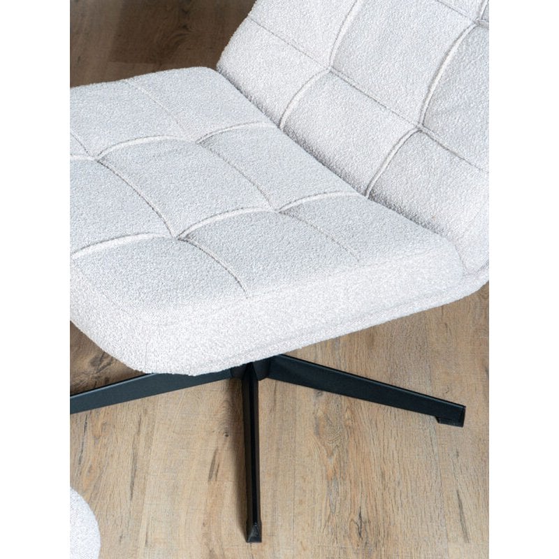 fauteuil aiden + hocker – bouclé – naturel