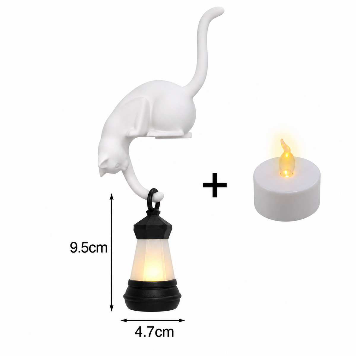 Kattenlamp als decoratieve verlichting op tafel