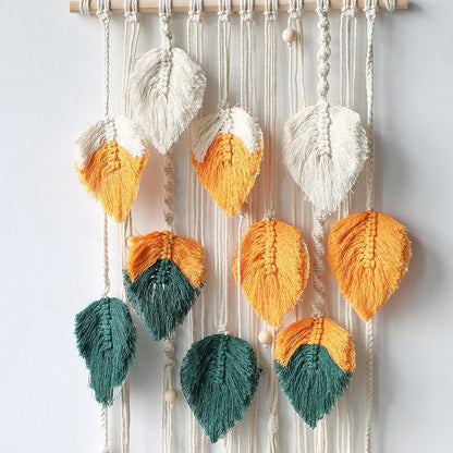 Macramé Wanddecoratie Boho Bladeren Ontwerp