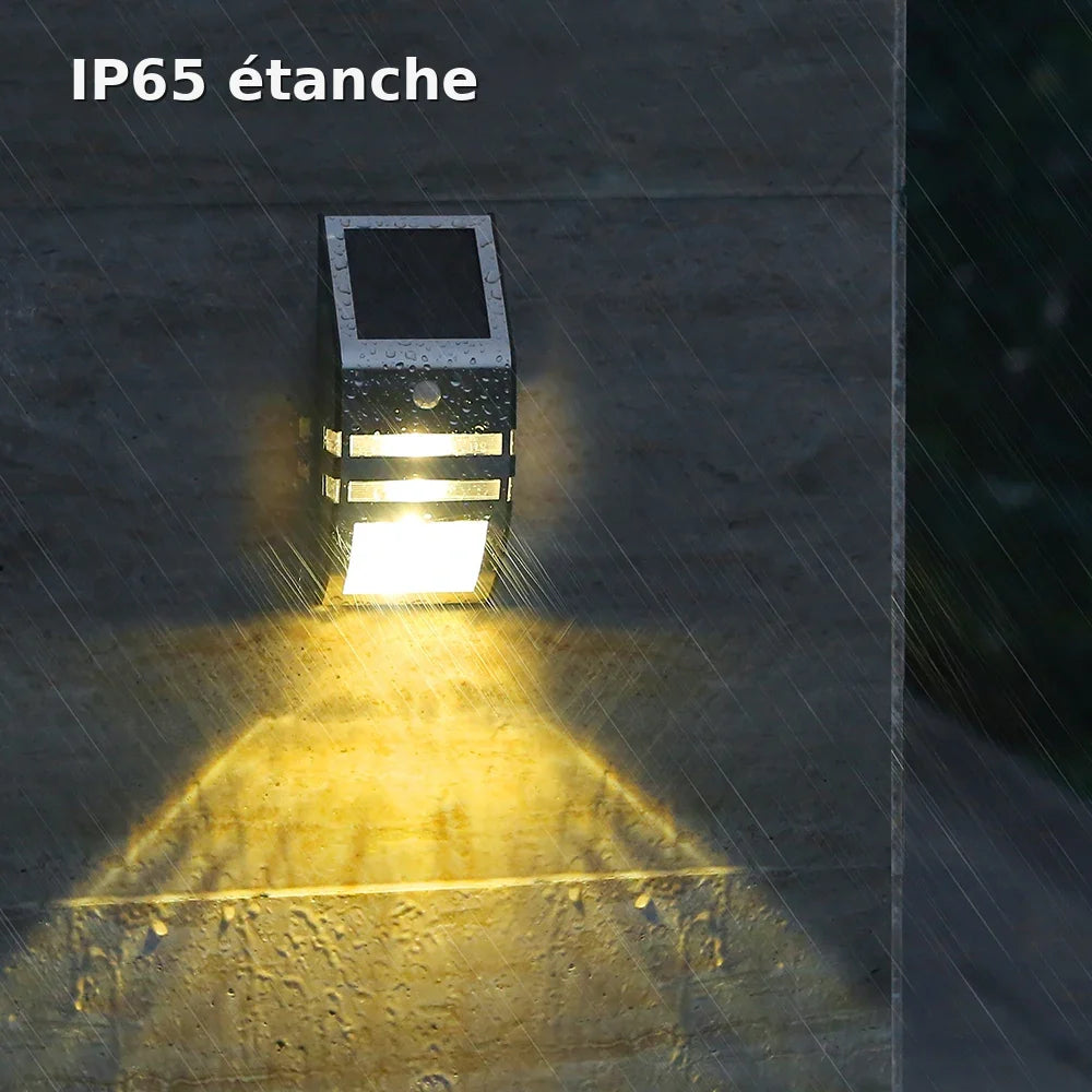 Moderne LED solar wandlamp met strak ontwerp voor buiten