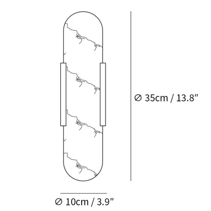 Elegante Langwerpige Albasten Wandlamp Melange