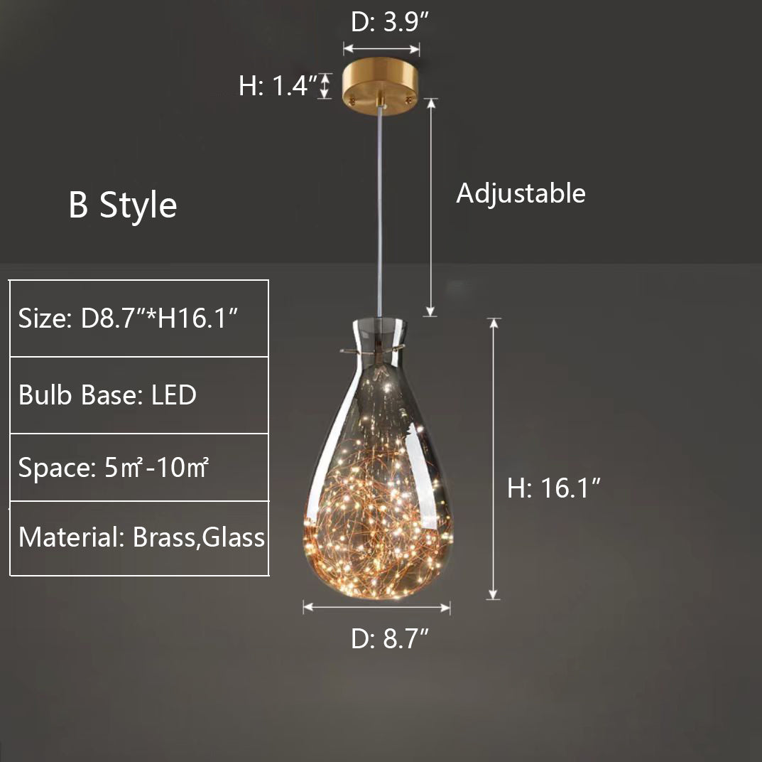 chique grijze glas sterrenhemel hanglamp voor een betoverende sfeer