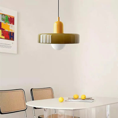 Stijlvolle Bauhaus Hanglamp van Elegante Kleurige Glas