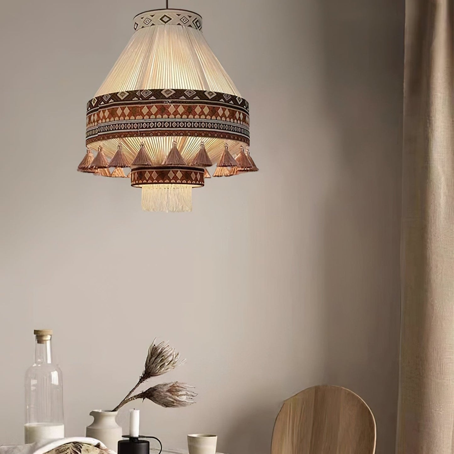 chic bohemian fringe pendant light