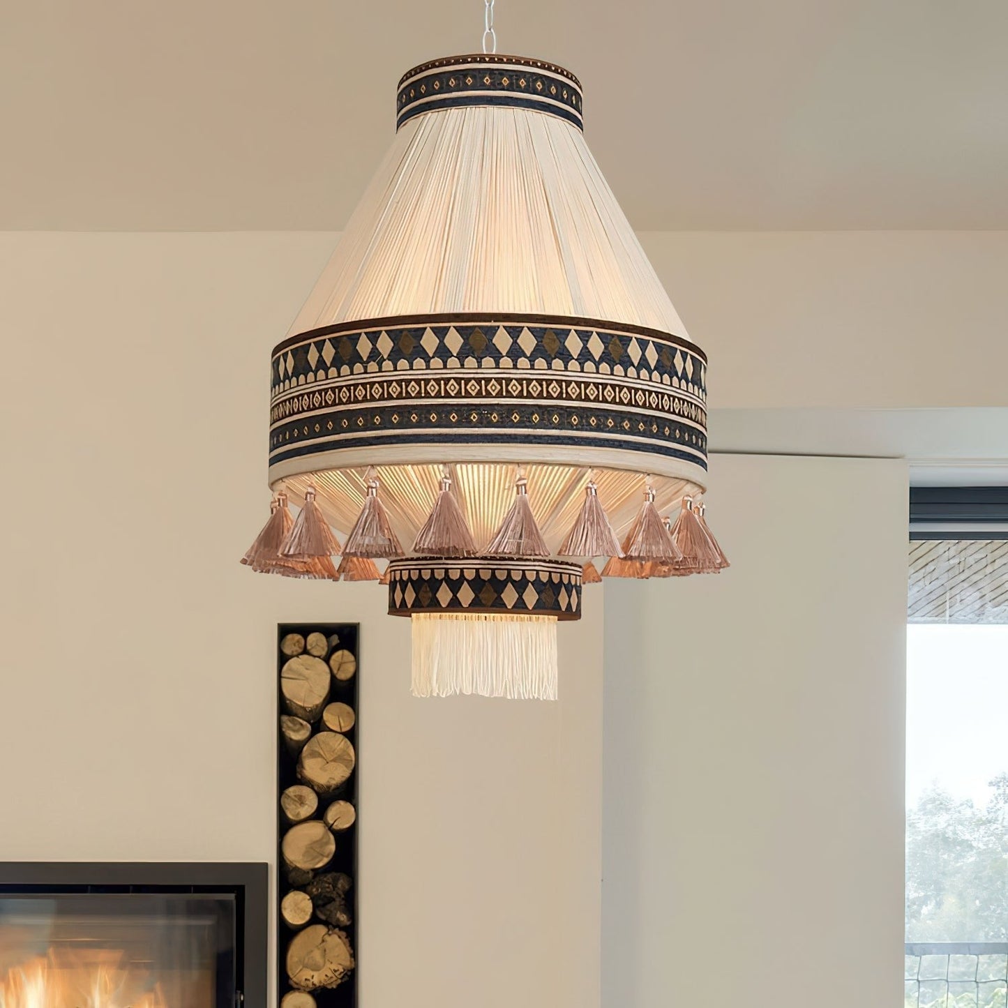 chic bohemian fringe pendant light