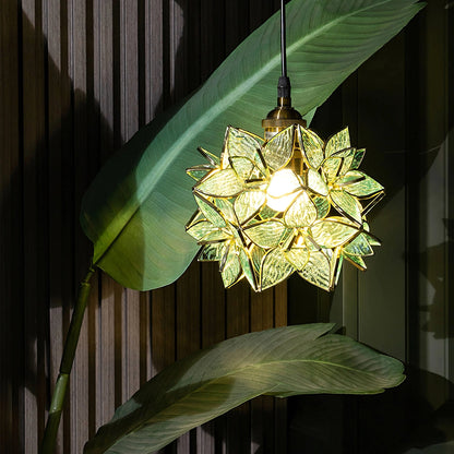 Elegante Kapiz Hanglamp voor een Betoverende Sfeer