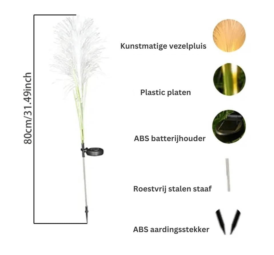 stijlvolle solar buitenlamp van glasvezelriet