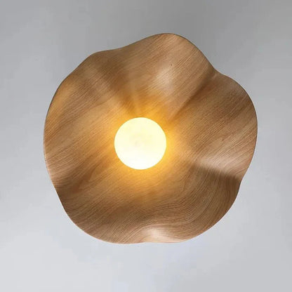 Elegante Scandinavische houten Lotus plafondlamp van hoogwaardige hars