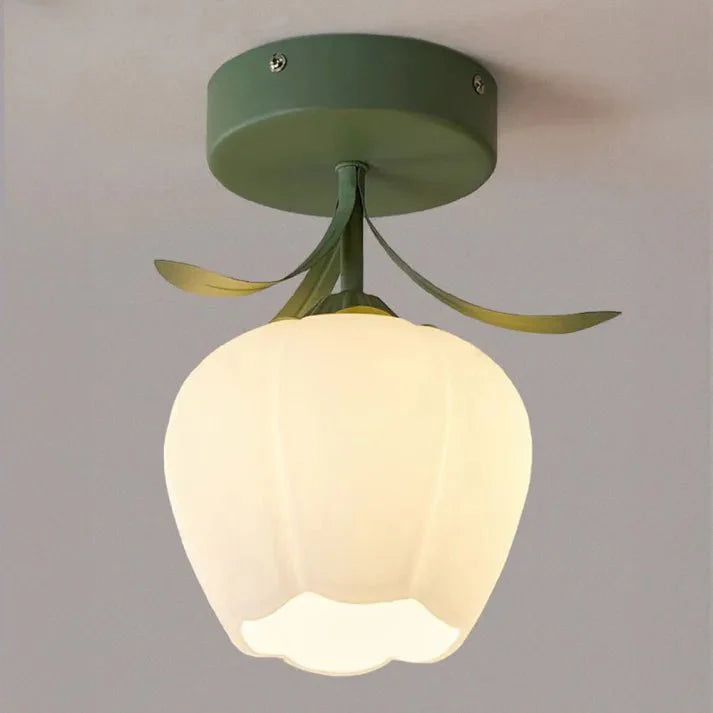 elegante tiffany plafondlamp met schattige minibloemen