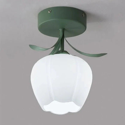 Elegante Tiffany Plafondlamp met Schattige Minibloemen