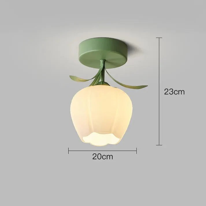 elegante tiffany plafondlamp met schattige minibloemen