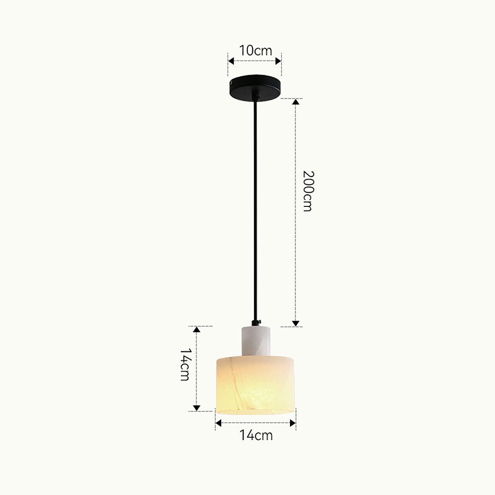 elegante scandinavische hanglamp van wit marmer