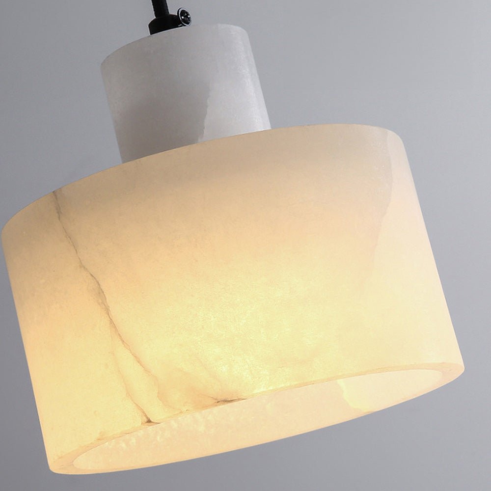 elegante scandinavische hanglamp van wit marmer