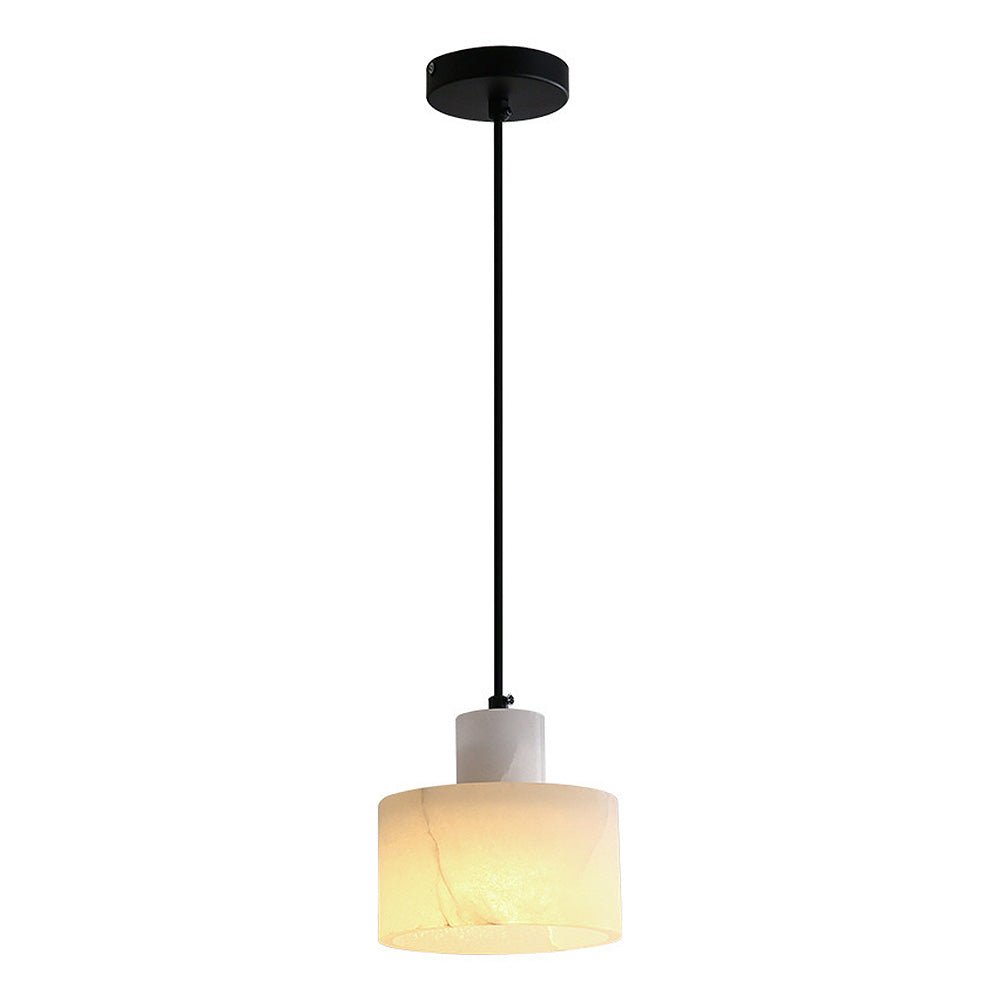 elegante scandinavische hanglamp van wit marmer