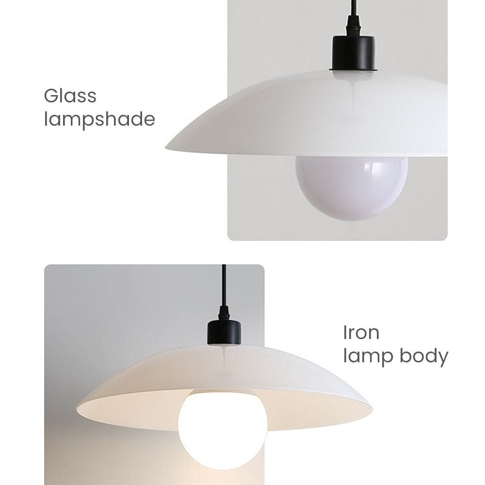 stijlvolle minimalistische hanglamp van elegant wit gelaagd glas