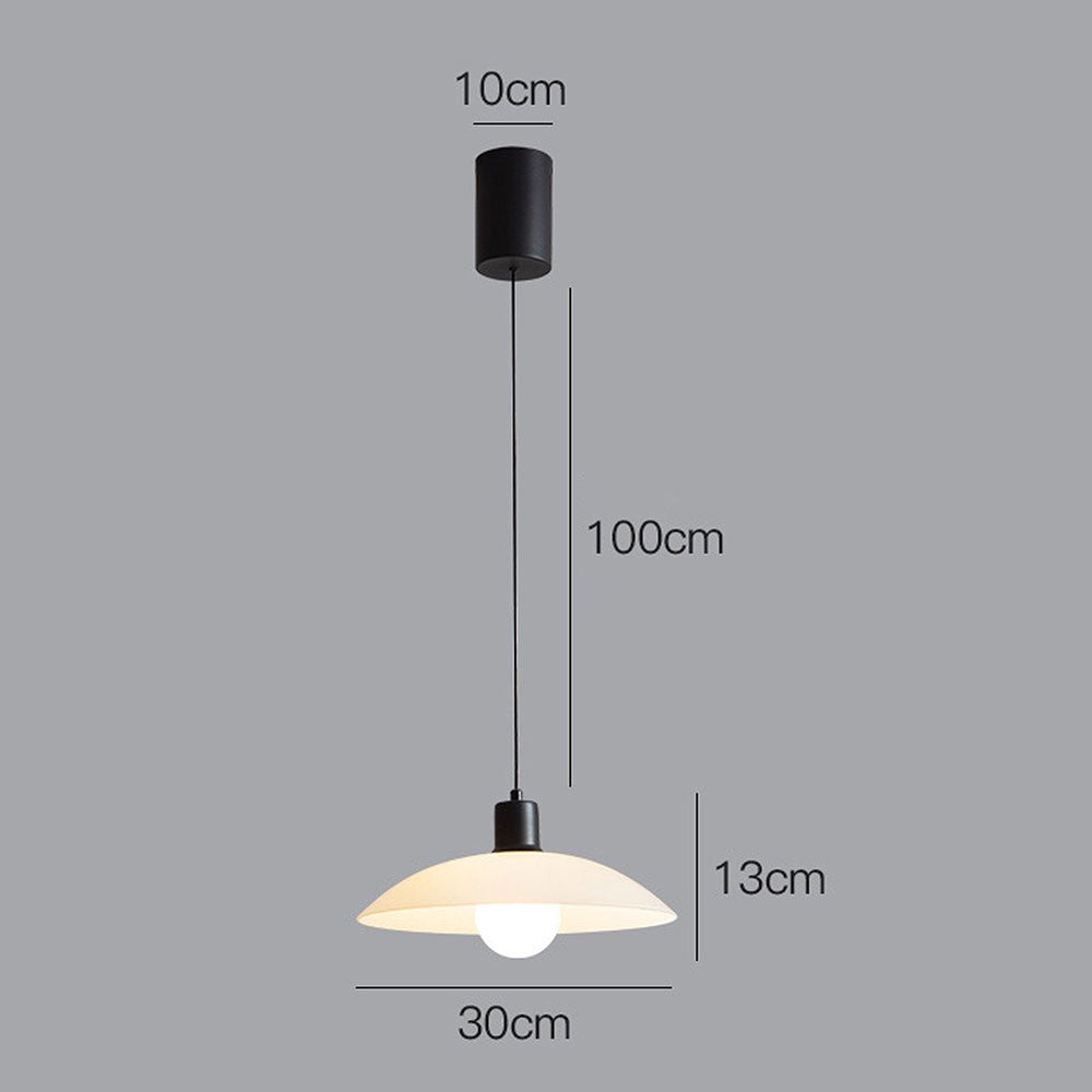 stijlvolle minimalistische hanglamp van elegant wit gelaagd glas