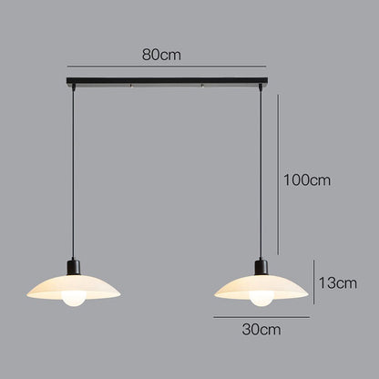 Stijlvolle minimalistische hanglamp van elegant wit gelaagd glas