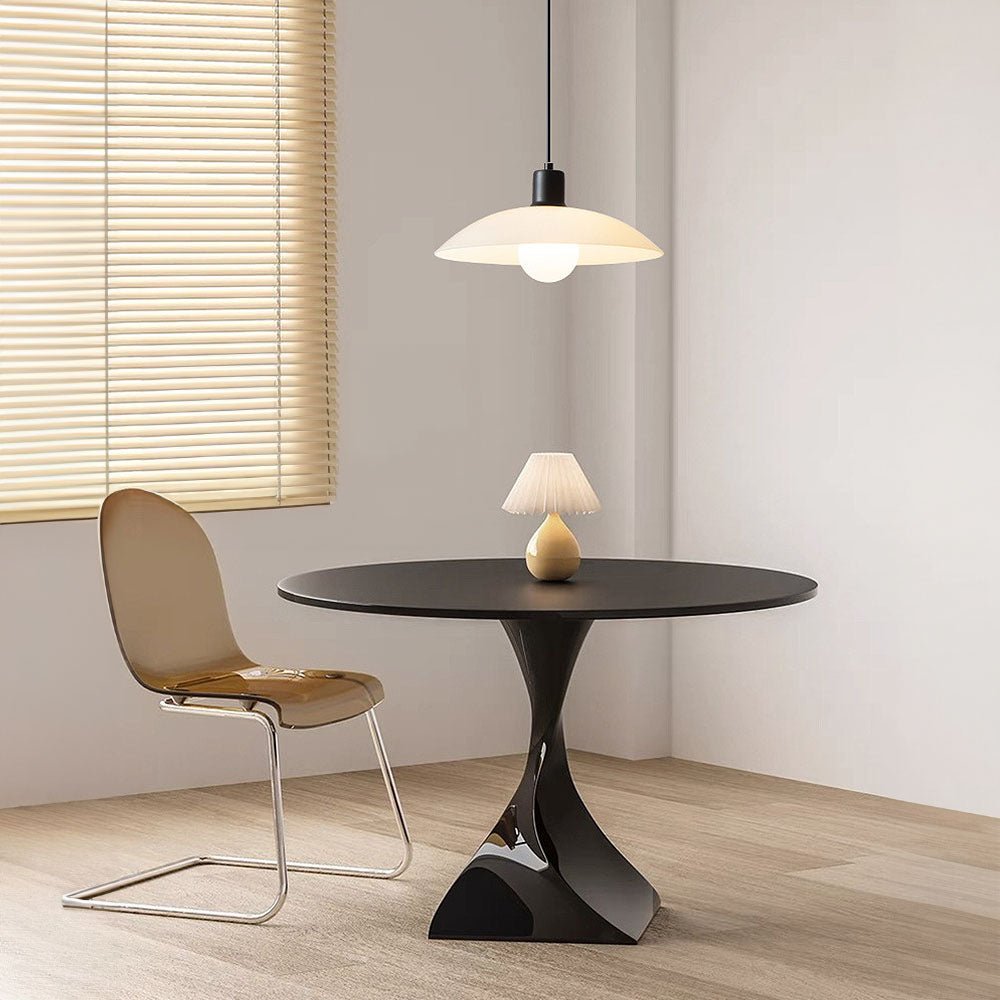 stijlvolle minimalistische hanglamp van elegant wit gelaagd glas