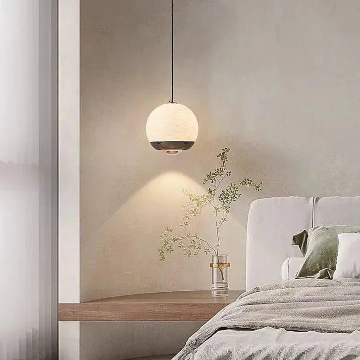 elegante noordse marmeren albast bol hanglamp voor een luxe sfeer