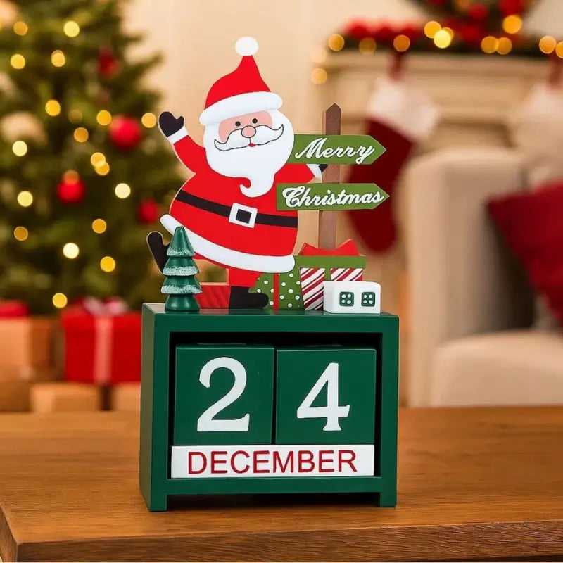houten kerstdecoratie met adventsvakjes voor een feestelijke sfeer