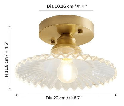 Retro Ribbelige Helder Glazen Plafondlamp