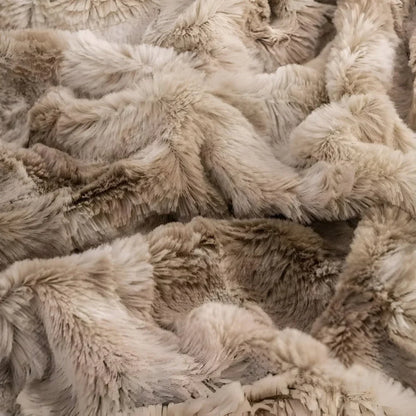 Detail van de zachte textuur van de polyester fleecedeken