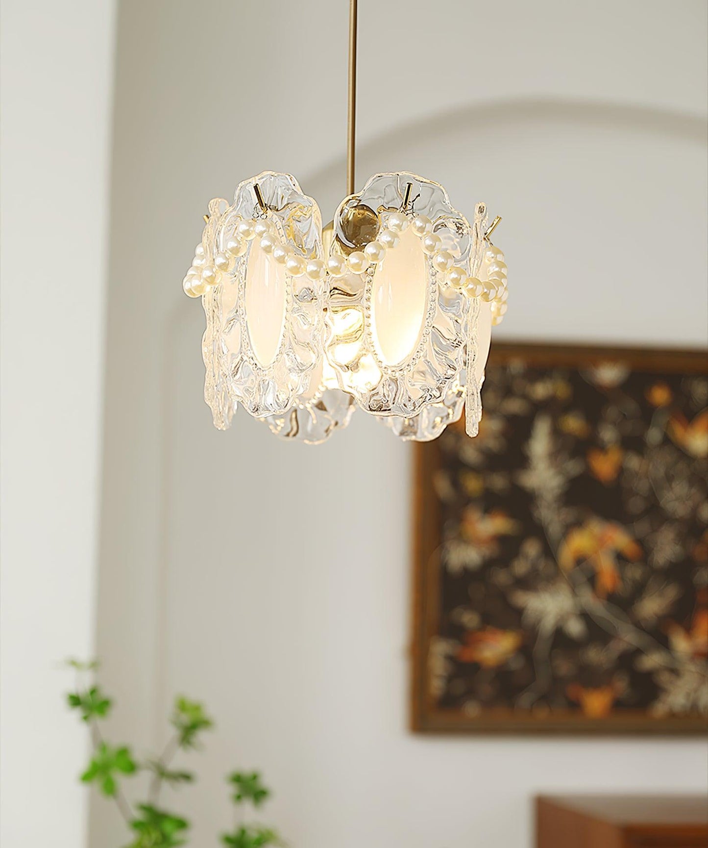 prachtige bloemen glazen hanglamp voor een sfeervolle verlichting