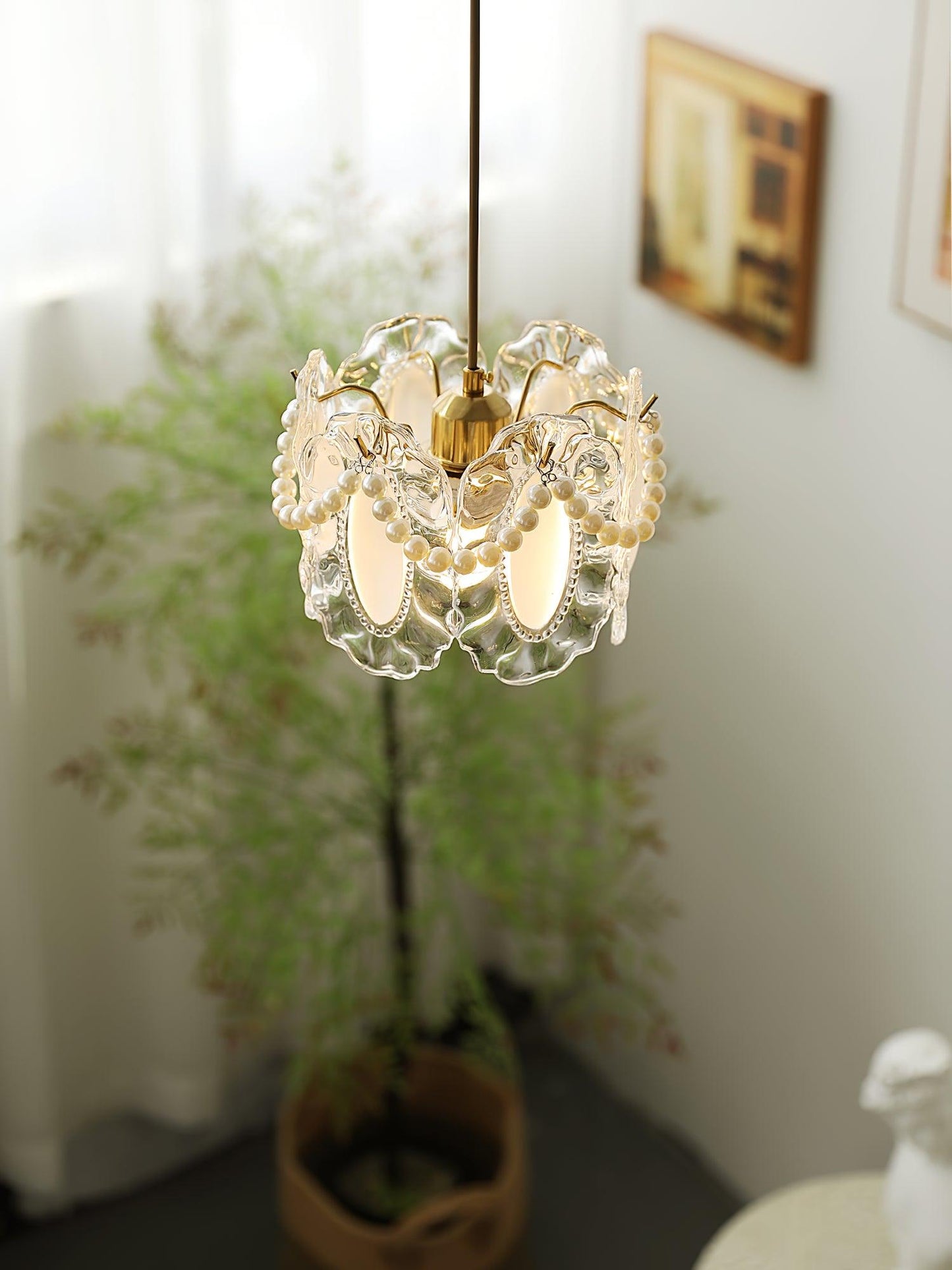 prachtige bloemen glazen hanglamp voor een sfeervolle verlichting