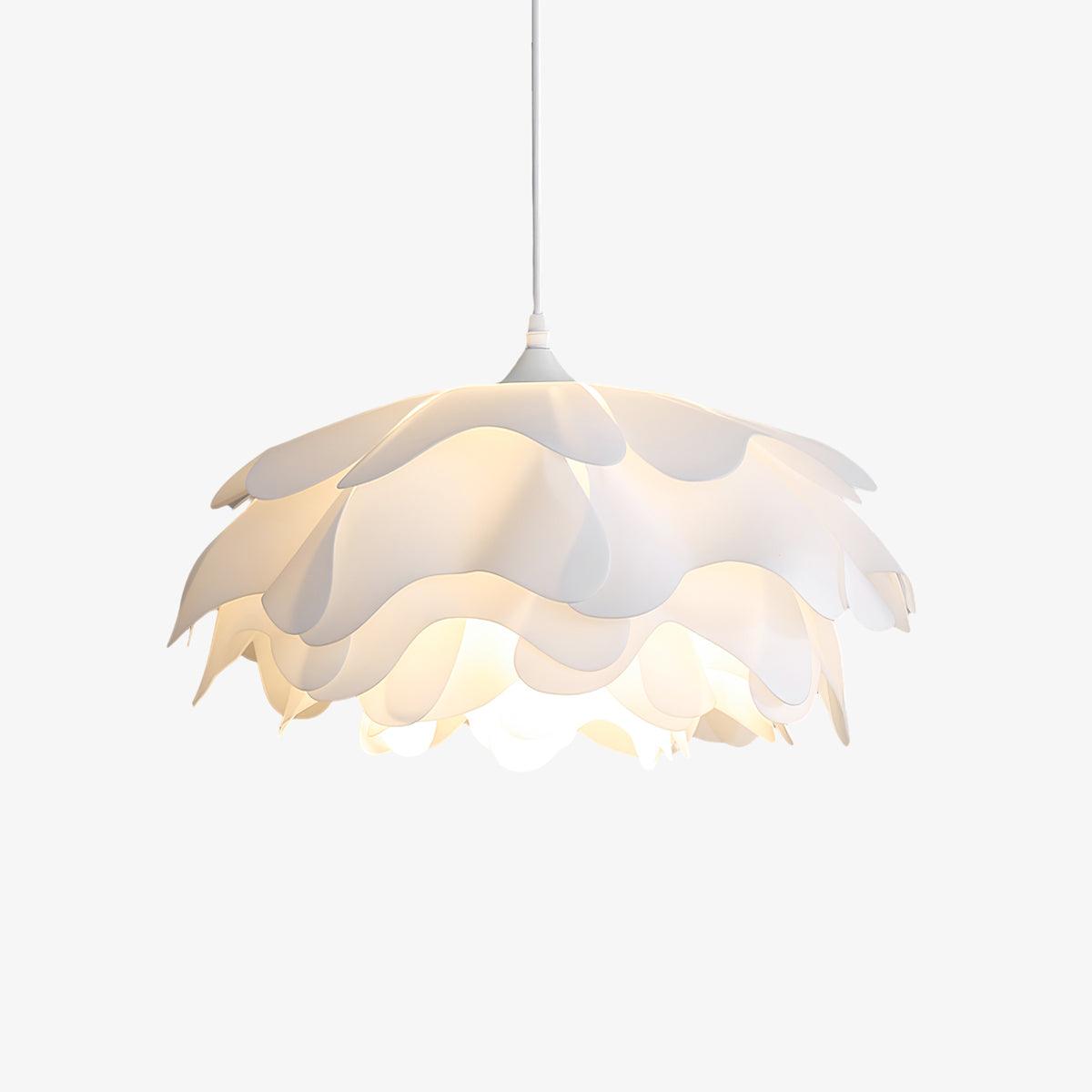 elegante witte bloemvormige hanglamp voor een sfeervolle ambiance