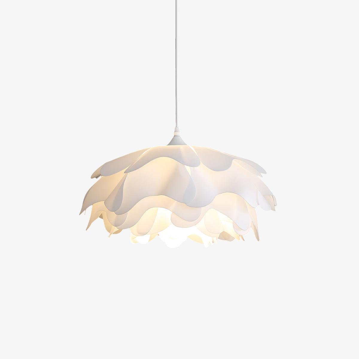 elegante witte bloemvormige hanglamp voor een sfeervolle ambiance