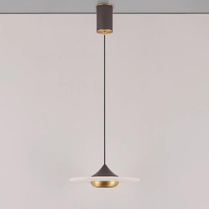 Elegante Marmeren Hanglamp in de Vorm van een Vliegende Schotel