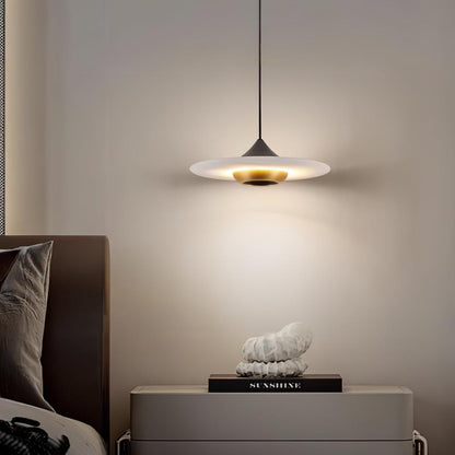 Elegante Marmeren Hanglamp in de Vorm van een Vliegende Schotel