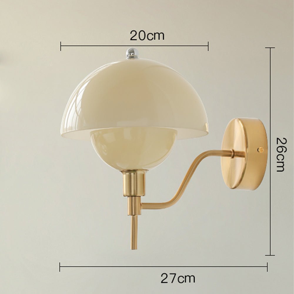 stijlvolle crème kleur paddestoel wandlamp