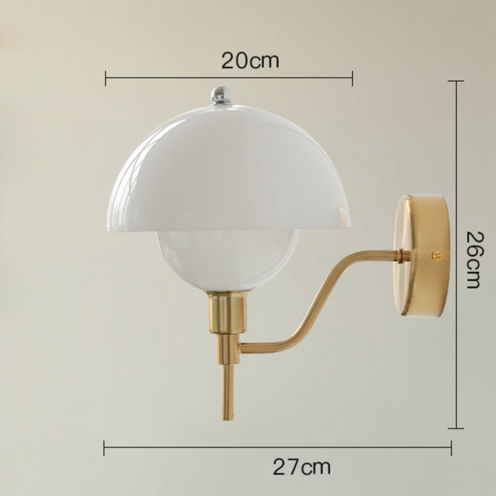 stijlvolle crème kleur paddestoel wandlamp