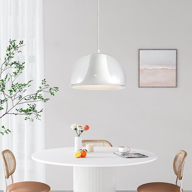 elegante halfronde glazen hanglamp met juweelachtige jellies