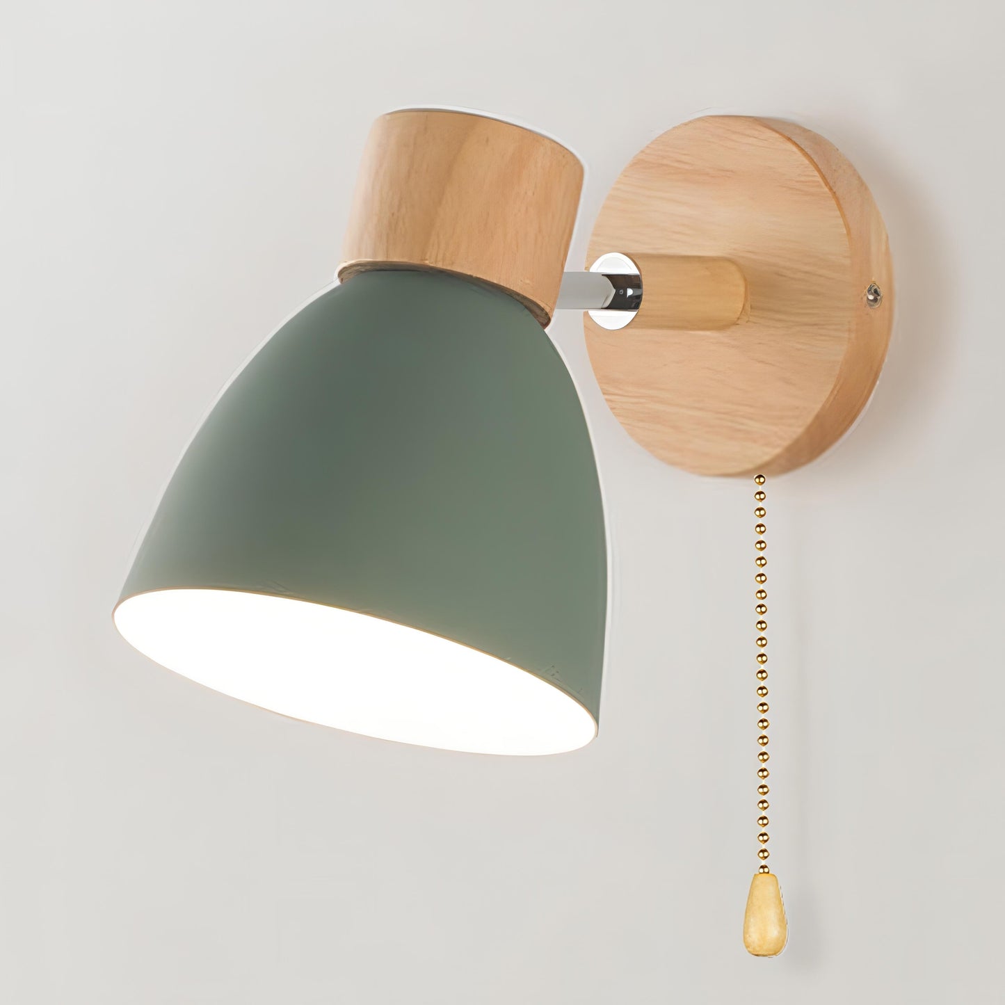 jandiel - scandinavische moderne houten hanglamp met schakelaar voor de wand