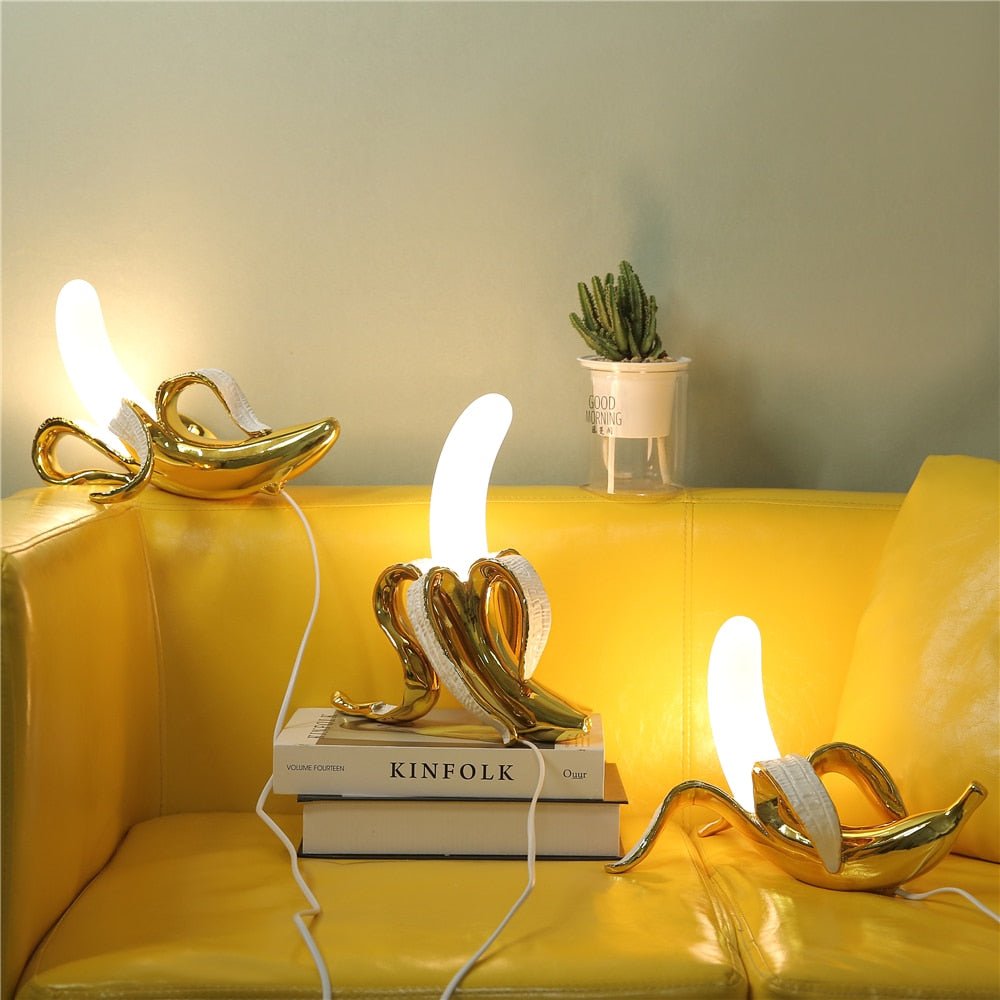 elegante art deco tafellampen mit banana lights design